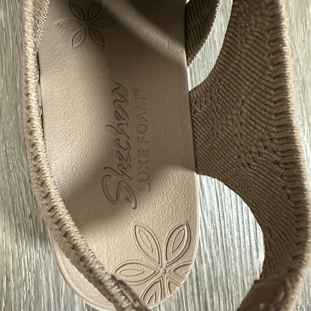 Skechers Pier Lite Memory Maker Taupe Wedge Sandals 9.5 - Picture 8 of 8